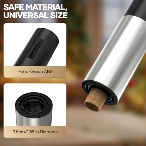 Electric Wine Opener, Automatic Electric Wine Bottle Corkscrew Opener with Foil Cutter Aerator Pourer Vacuum Stopper, Rechargeable Wine Opener Set, Gift For Christmas New Year Housewarming Birthday 7