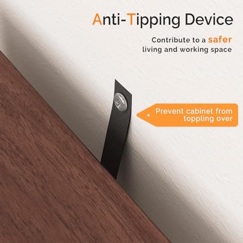 VINGLI 3 Drawer File Cabinet with Lock, Home Office Filing Organizer, for Letter Size File Folder Storage, Modern Farmhouse Style, Wood Vertical Filing Cabinet, Archivador (Rustic White & Brown) 9