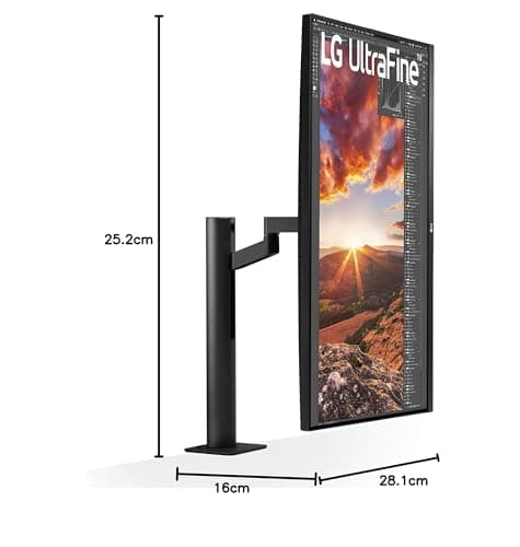 LG 32UN880-B 32" Ultrafine Monitor Ergo UHD 4K (3840 x 2160) IPS Display, HDR 10, USB Type-C, P3 (D65) 95%, 350nits (typ.), Ergonomic Stand with C-Clamp - Black 10