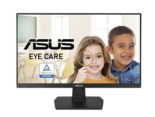 ASUS 24 Inch Desktop Monitor - 75Hz, Full HD (1920x1080), IPS, Frameless, Adaptive-Sync, Eye Care, HDMI, D-Sub DVI-D - VA24EHE