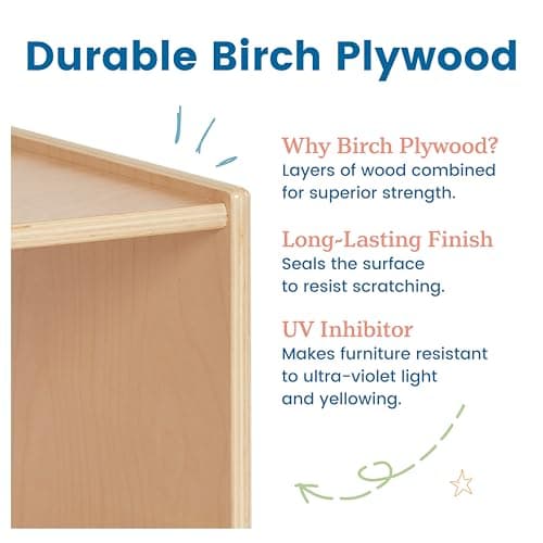 ECR4Kids 2-Section Coat Locker with Bench and Cubby Storage, Classroom Furniture, Natural 6