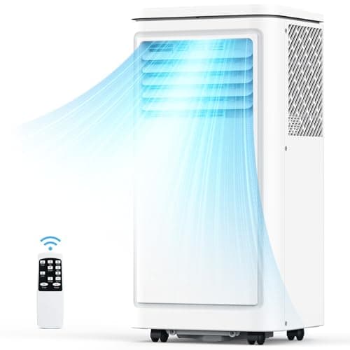 COWSAR 8000 BTU Portable Air Conditioners, Portable AC Cool up to 350 Sq.Ft, 4 Modes Room Air Conditioner with Remote/LED Display/24Hrs Timer/360° Wheels/Installation Kits, Ideal for Home/Office