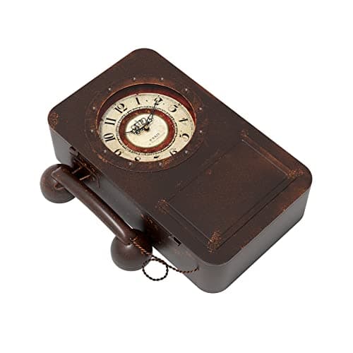 Abdurey Retro Old Telephone Wall Clock with Hidden Safe, Battery Operated Quartz Metal Wall Clocks, Large Rectangular Vintage Decor Clocks, for Farmhouse, Living Room(16" H x 12" W x 4" D) 7