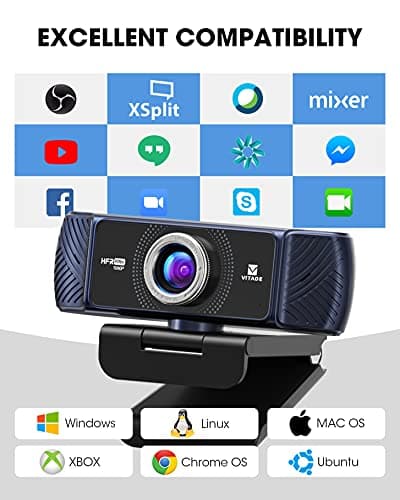 VITADE Webcam 1080P 60fps with Microphone for Streaming, 682H Pro HD USB Computer Web Camera Video Cam for Gaming Conferencing Mac Windows Desktop PC Laptop Xbox Skype OBS Twitch YouTube Xsplit 6