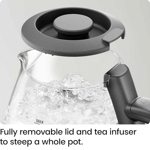 Chefman Electric Kettle with Tea Infuser, Compact 1L (4 Cups), 1500W, Removable Lid for Easy Cleaning, Boil-Dry Protection, Stainless Steel Filter, BPA Free, Auto Shut Off, Small Electric Tea Kettle 5