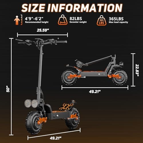 Off Road Electric Scooter for Adults, 3000W Dual Motors, Up to 35 MPH & 70 Miles Range, 48V 20Ah Battery, 11" All-Terrain Tires, NFC Unlock, Foldable Fast E-Scooter, Dual Suspension for Commuting 9