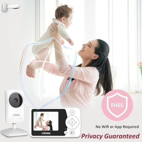 VTimes Baby Monitor with 2 Cameras, 2.4" LCD Screen Video Baby Monitor No WiFi Night Vision VOX Mode Alarm and 1000ft Range, Peace of Mind for New Parents 6