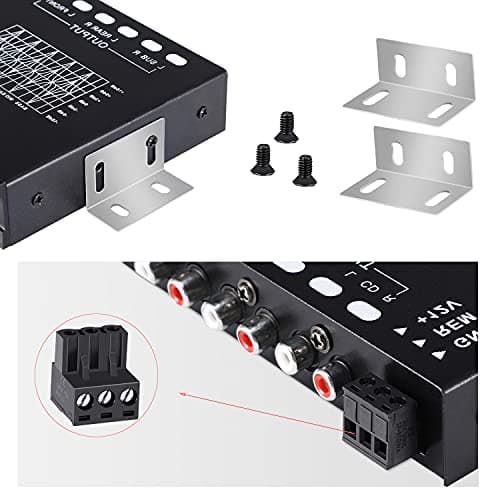 Facmogu 7-Band Car Audio Equalizer, Adjustable 7 Bands EQ Car Amplifier Graphic Equalizer with CD/AUX Input Select Switch, Front/Rear + Sub Output, for Boat RV RTV Motorcycle Car Stereo Tone Control 6