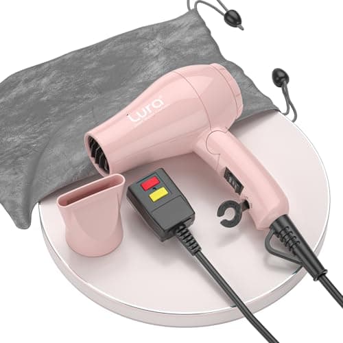 Foldable Travel Hair Dreyr Mini:Dual Voltage Small Lightweight Blow Dryer for International Travel,1200w Compact Hairdryer with Concentrator and Travel Bag(Light Pink) 7