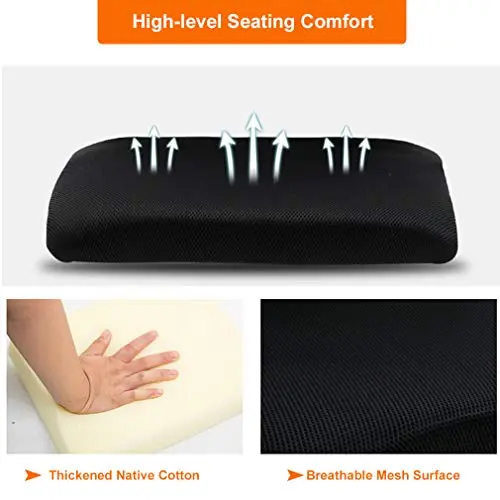 BestOffice | Ergonomic Office Chair | Mid-Back Swivel Desk Chair | Breathable Backrest & Lumbar Support | Adjustable Height | Sponge Seat | Rolling Wheels | Orange | for Adults & Women 7