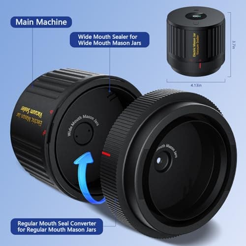 LOVE MOMENT Electric Mason Jar Vacuum Sealer Kit for Wide Mouth and Regular Mouth Mason Jars 5