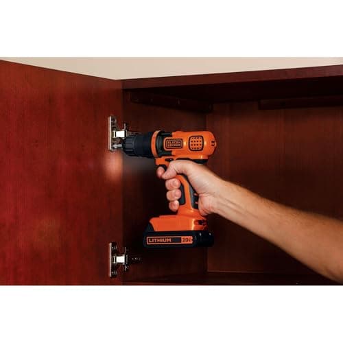 BLACK+DECKER 20V MAX Cordless Drill and Driver, 3/8 Inch, With LED Work Light, Battery and Charger Included (LDX120C) 12