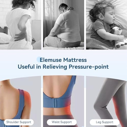 ELEMUSE 5 Inch Twin Mattress for Kids Adults Cooling Gel Memory Foam Plus Pillowtop Mattress for Single Bed, CertiPUR-US® Certified Breathable Bed in a Box for Pressure Relief, Fiberglass-Free 6
