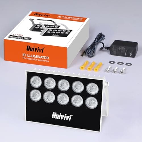 Univivi IR Illuminator 10 Led IR Lights for Night Vision Waterproof 850nm Long Range IR Light for Security Camera IR Light Outdoor & Indoor 6