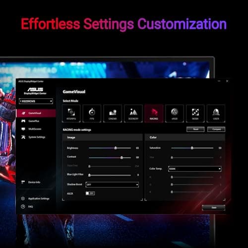ASUS ROG Strix 24.5” USB-C HDR400 Gaming Monitor (XG259CMS)–Full HD 1080p, 310Hz, 1ms, Fast IPS, 110% SRGB, Extreme Low Motion Blur Sync, G-SYNC Compatible, DisplayWidget, Tripod Socket, 3yr Warranty 7