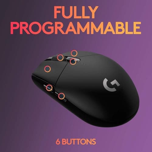 logitech G305 LIGHTSPEED Wireless Gaming Mouse, Black (Renewed) 6