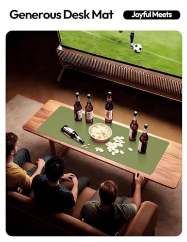 YSAGi Leather Desk Protector, Office Mat, Large Mouse Mat, Non-Slip PU Leather Blotter, Laptop Desk Pad, Waterproof Writing Pad for Office and Home (Green, 23.6" x 13.8") 7