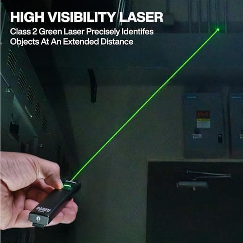 KLEIN TOOLS 56074 EDC Pocket Flashlight with Green Laser, Three Brightness Modes up to 1000 Lumens with Turbo Mode, Built-in Floodlight, <1mW, 510 to 530nm, Class 2, Rechargeable 5