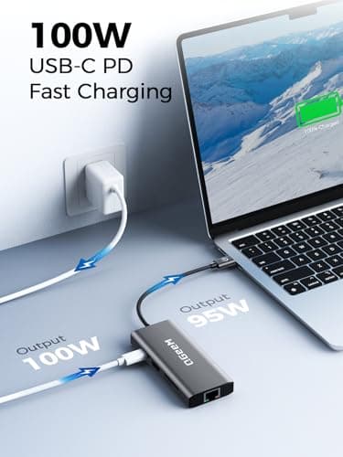 QGeeM USB C Hub Ethernet,9 in 1 USB Type C Hub HDMI Multi-Port Converter Adapter,100W Pd, USB 3.0,SD/TF Card Reader,Compatible for MacBook Pro Air Ipad HP Dell Lenovo Chromebook etc. 5