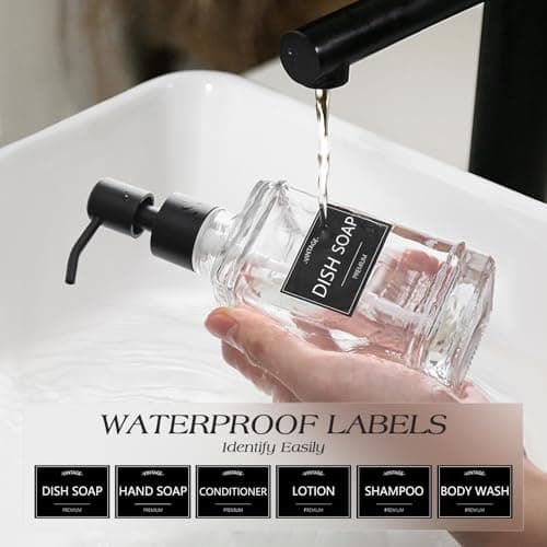 VIMERPA Kitchen Soap Dispenser Set,Kitchen Soap Dispenser with Sponge Holder,Hand and Dish Dispenser Set,Instant Dry Tray, Clear 6