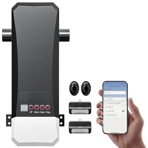 ZUMI Wall-Mounted Garage Door Opener, App-Controlled Garage Opener with Manual Backup IR Sensors, Heavy-Duty Smart Garage Entry Device Access Unit for Garage Door Opening & Closing