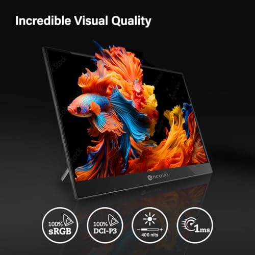 AG Neovo N1651 15.6 Inch OLED Portable Monitor 4K, 3840 ×2160P, Dual USB C, Mini HDMI, 10-bit Colors,100% DCI-P3, 100% sRGB, 400 Nits, 1ms, HDR True Black 400 Ready, Carrying Bag Included 5