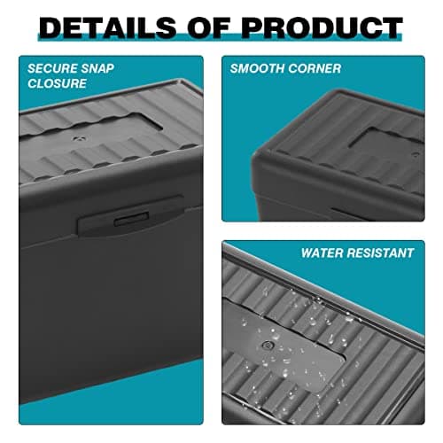 H4D Index Card Holder 3x5, Index Card Box Organizer Case, 3x5 Flash Note Card Holder, 2 Packs (Black) 5