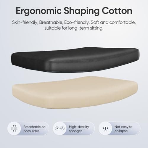 Genuine Leather Office Chair, Padded Executive Desk Chair with Arms and Wheels, Modern Rolling Leather Desk Chair with Lumbar Support, Ergonomic Chair with Aluminum Arms and Base Black 9