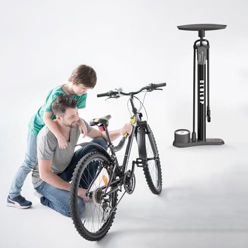 CLOLOP Bike Floor Pump Bike Pump High Pressure 160 PSI,Bicycle Pump with Air Ball Pump Inflator Fits Schrader and Presta Valve 8