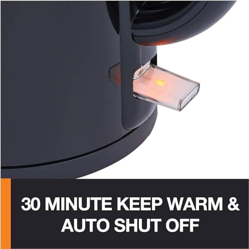 KRUPS: 1.5L Electric Kettle, Cool Touch Stainless Steel Interior, 1500 Watt, Fast Boiling, one cup in 80 seconds, Double Wall, Fast Boiling, Auto Off, Keep Warm, Cordless Black 6