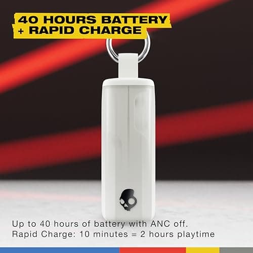 Skullcandy Method 360 ANC Wireless Earbuds, Sound by Bose, Bluetooth Headphones, Premium Noise Cancelling, Up to 40 Hrs Battery, Sweat and Water Resistant, Microphone for iPhone Android - Bone 6