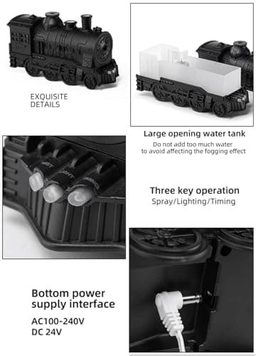 Oil Diffuser, Ultrasonic Cute Cooking Locomotive Steam Express Train Flame Aroma Diffuser Humidifier Cool Mist with Jellyfish Smokes, Lights & Sound, for Men, Dad, Kids, Boyfriend 7