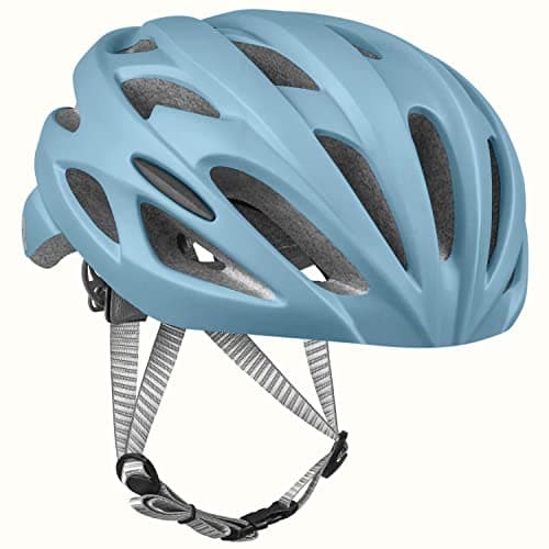 Retrospec Silas Adult Bike Helmet with Light for Men & Women - Lightweight, Comfortable, Matte Crystal Blue
