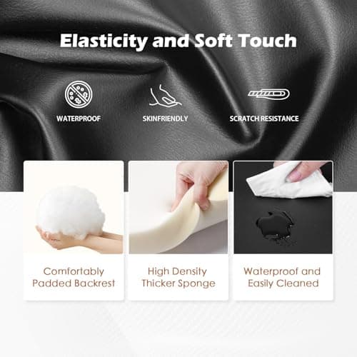 BestMassage | Recliner Chair | No Massage Function | Leather Black | with Lumbar Support, Adjustable Push Back, Wide Armrests, Footrest & Padded Seat | Easy Assembly | for Living Room, Home Theatre 5