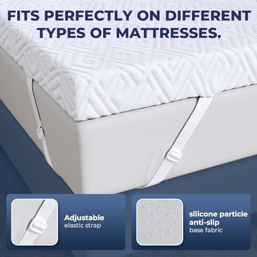 Memory Foam Mattress Topper - 3 Inch Gel Mattress Pad for Pressure Relief, Premium Soft Cooling Sleep Bed Topper, Non-Slip Design with Removable & Washable Cover,Twin 5