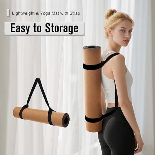 Umineux Premium Cork Yoga Exercise Mats 6mm 1/4 x 72 x 26 in, Cork and TPE Non Slip Yoga Mats for Women Men, Sweat proof, Sustainable, Great for Hot Yoga & Workout 7