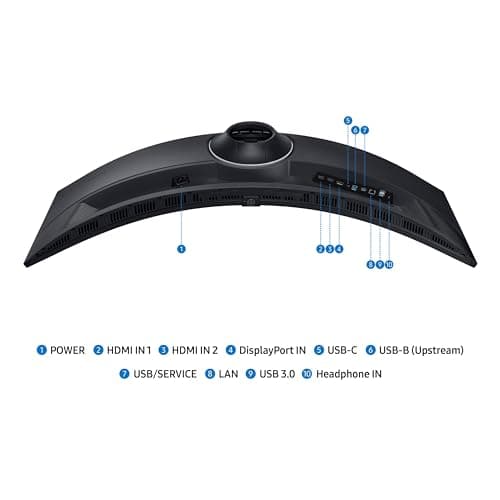 Samsung 49” Business Curved Ultrawide Dual QHD Computer Monitor, USB-C, DisplayPort, HDMI, 120Hz, VESA DisplayHDR 400, Built-in Speakers, Height Adjustable Stand, Eye Care, LS49C954UANXZA, 2024 6