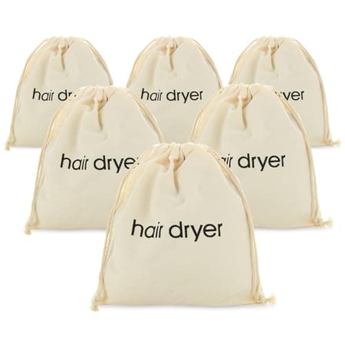 WOPPLXY 6 Pack Hair Dryer Bags Drawstring Bag Container Hairdryer Bag, Hair Tools Travel Bag for Use at Home, Traveling, Guest Rooms,Bathroom and Hotels