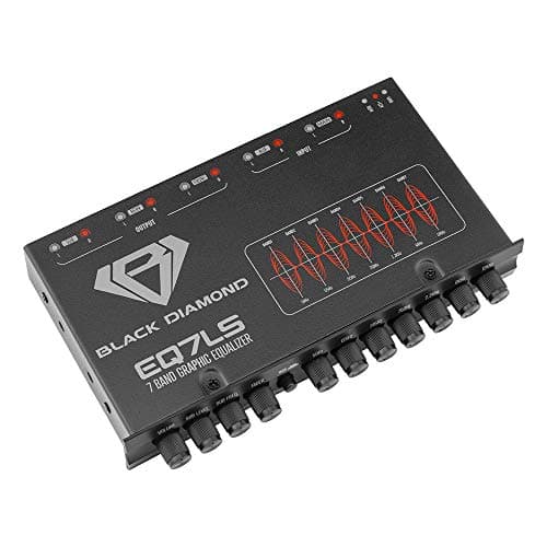 Black Diamond EQ7LS 7-Band Stereo Equalizer/Crossover Pre Amp Equalizer Car Audio EQ with Front Rear + Sub Output