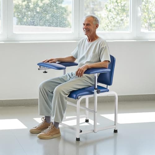 VEVOR Phlebotomy Chair, Blood Draw Chair with Adjustable Armrests and Flip Arm, 400LBS Loading Blood Drawing Medical Chair with Soft Padded Seat, Easy-to-Clean PVC Leather for Hospitals, Labs, Clinics 8