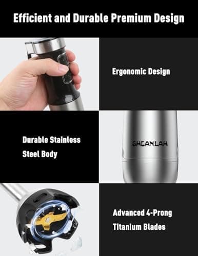 1000W Powerful Immersion Blender handheld, 2025 New Update Hand Blender with 25-Speed, Scratch-Resistant Corded Hand Mixer with Heavy-Duty Copper Brushless Motor and Gift Box 7