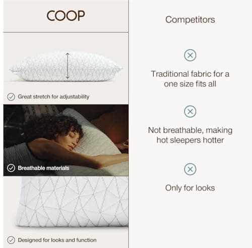 Coop Home Goods Original Pillow Case, Queen Size Pillow Case for Memory Foam Pillows, Breathable Ultra Soft Lulltra Fabric Cover with Zipper, Polyester/Rayon 7