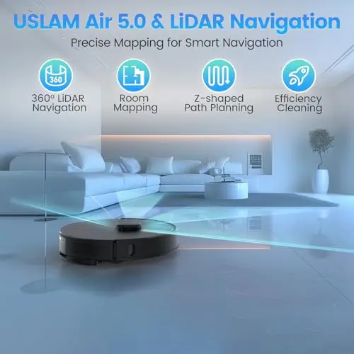 FIXR Robot Vacuum and Mop Combo, Self-Emptying, 60-Day Capacity, Schedule, 180mins Runtime, Home Mapping, Wi-Fi/App/Alexa/Remote, Robotic Vacuum Cleaner for Pet, Hard Floors, Carpet 5