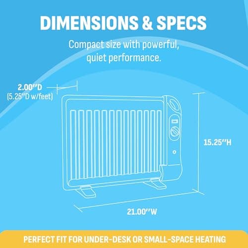 NewAir Portable Space Heater for Indoor Use | Ideal Heater for Bedroom, Office or Under Desk | Electric, Energy Efficient and Noiseless 8