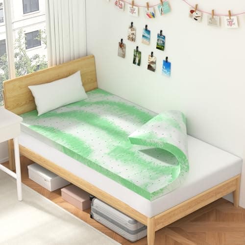 BedsPick Twin XL Mattress Topper - 2 Inch Gel-Infused Memory Foam Mattress PAD Twin Extra Long with Plush Feel & Pressure-Relieving Support - CertiPUR Certified for Home & Dorm Use