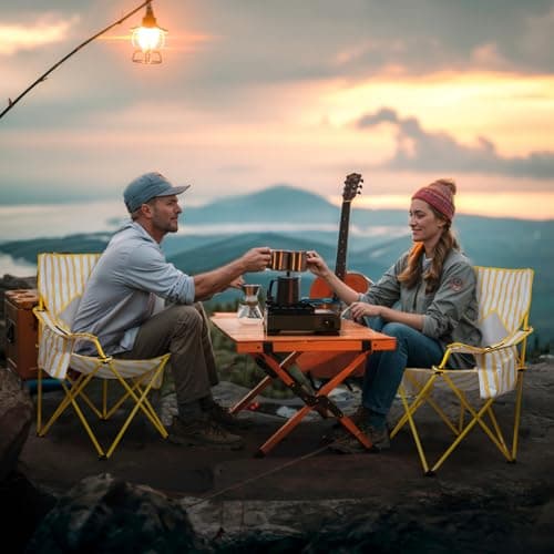 Nazhura 2 Pack Folding Camping Chair with Cooler Pouch, Mesh Backrest and Cup Holder Pocket (Yellow, 2 Pack) 8