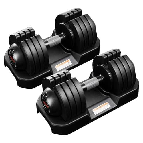 ALTLER 52LBS Pair Adjustable Dumbbells Set Premium Rubber Coated Dumbbell Set with Secure Locking Mechanism for Safe & Customizable Strength Training