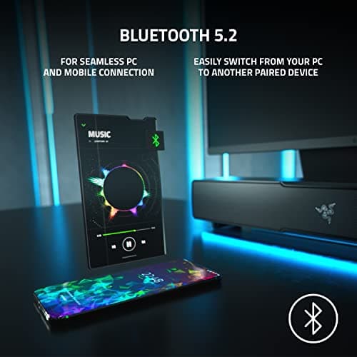 Razer Leviathan V2: Multi-Driver PC Gaming Soundbar with Subwoofer - THX Spatial Audio - Compact Design - Chroma RGB - Bluetooth 5.2 - for Desktop/Laptop, Smartphones, Tablets & Nintendo Switch 5