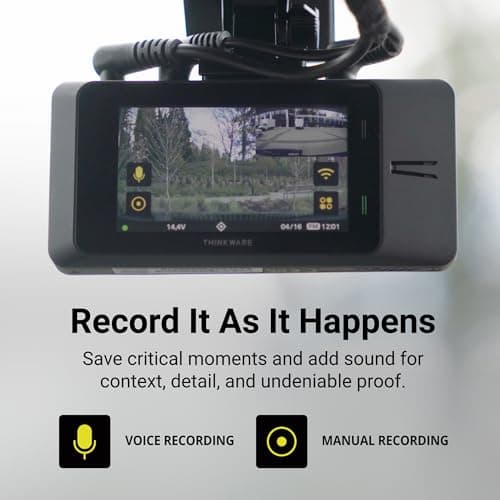 Thinkware ARC Dual Dash Cam Front & Rear 2K QHD, 2.7” LCD Touchscreen, 130° Wide Angle, GPS, Wi-Fi, Super Night Vision, Smart Driving Alerts, 24/7 Parking Mode, Hardwiring Included 5