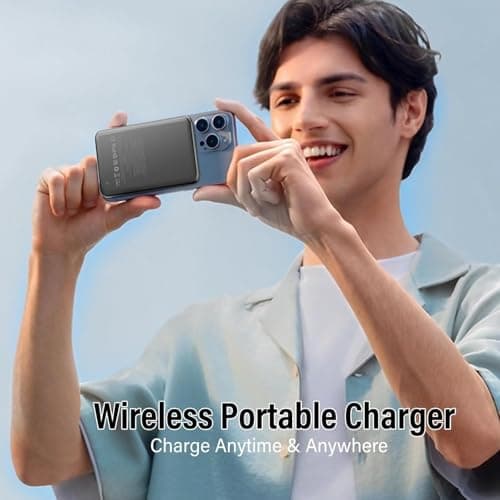 for Magsafe Portable Charger, Magnetic Power Bank 0.3" Ultra Slim 5000mAh Wireless powerbank with Type-C Cable 20W PD Fast Charging Battery Pack, Phone Charger for iPhone 17/16/15/14 all Series black 6